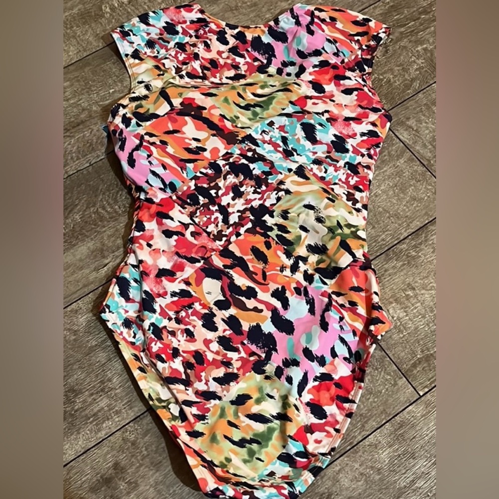 Bleu Rod Beattie One Piece Swimsuit Party Animal cap sleeve Tummy Control 12 - Picture 9 of 12